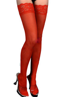 Red Sheer Thigh Highs