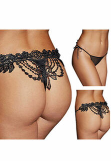 Brocade Lace G-String Black