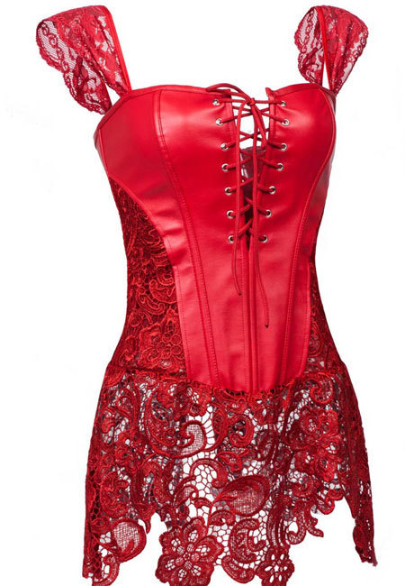 Leather And Lace Red