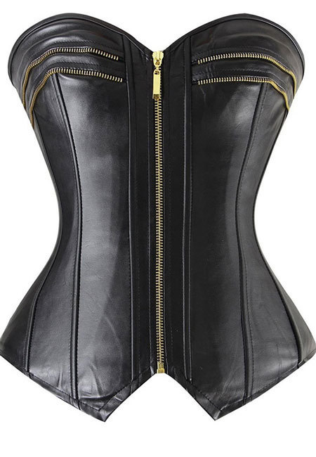 Leather Zipper Front