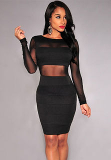 Sheer Panelled Club Dress