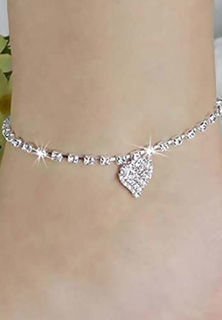 Sexy Lingerie's Diamanté Heart Anklet Jewellery
